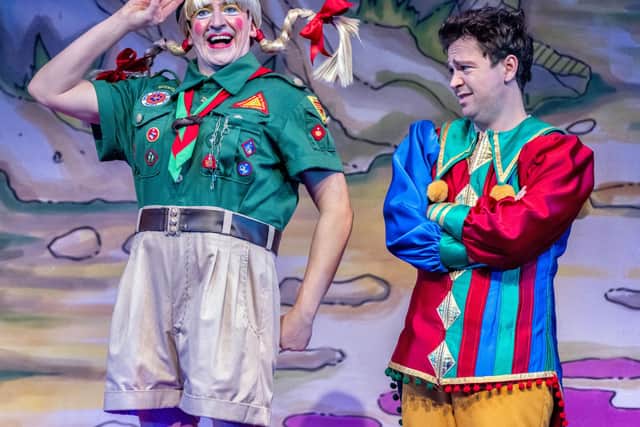 Chris Hannon as Ponty and Sam Nixon as Buttons return to the pantomime with a show-stopping adaptation of Cinderella.
