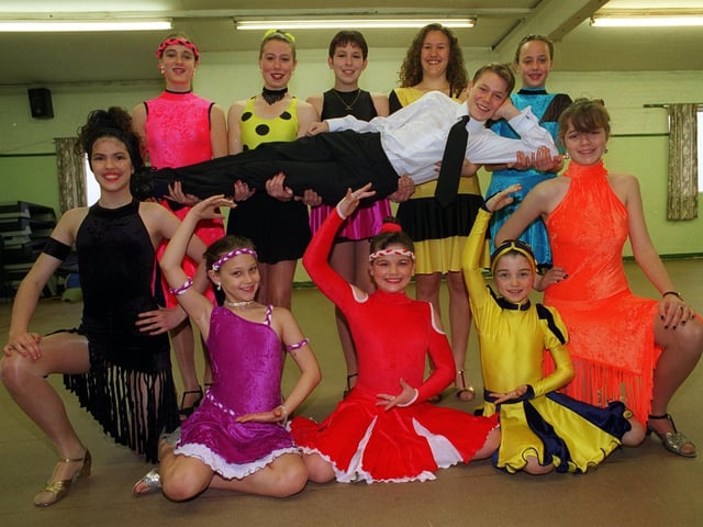 Prize winning dancers at Pontefract Squash and Leisure Club pictured in November 1996. From the left are, Daisy Beth Martin, Sarah Walsh, Natalie Kear, Danielle Christenson, Courteney Christenson, Sadie Flower, Lucy Neilson, Richard McMannus, Claire Gibbons, Victoria Kear, and Danielle Docherty.