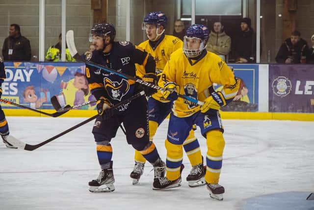 ON THE ICE: Leeds Knights' defenceman Jordan Griffin is classed as day-by-day as he continues his recovery from a lower-boy injury. PIcture: Jacob Lowe/Leeds Knights.