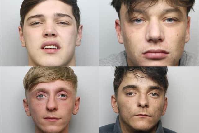 Clockwise from top left: Ellis Brook, 18, Luke Manley-Ward, 20, Keegan Thackray-Holmes, 19, and Jamie Rayner, 21 (Photo by WYP)