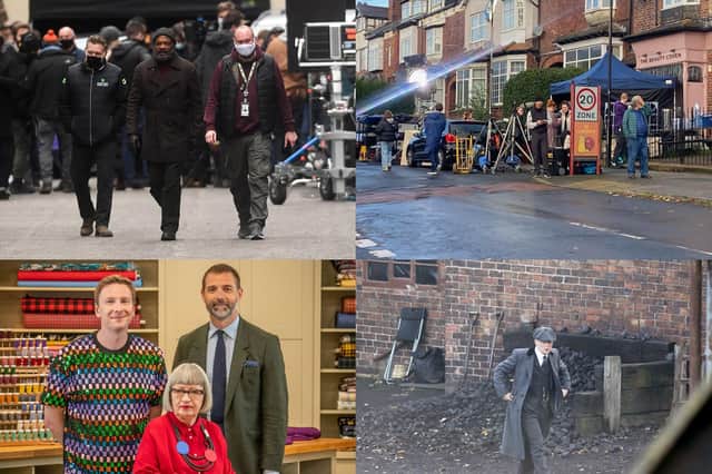 Clockwise from top left: Marvel Secret Invasion, Platform 7, Peaky Blinders and Great British Sewing Bee
