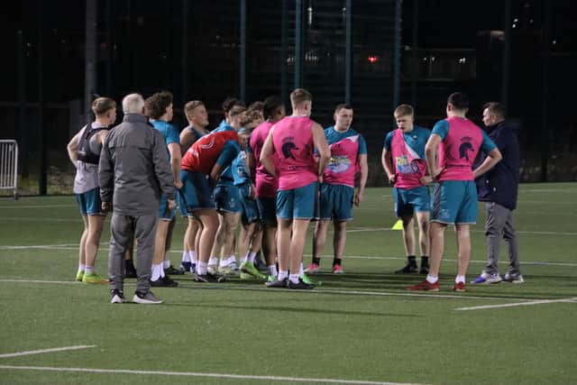 Rhinos under-18s at training ahead of Sunday's opening game of the season. Picture by Dan Hawkhead/Leeds Rhinos.