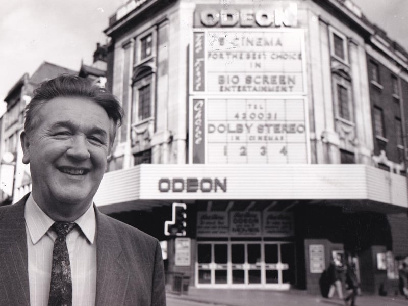 This is Alan Thornton who retired as Odeon manager in March 1993. He was originally appointed on a short-term basis in 1969 but liked Leeds so much that he stayed for 24 years. "I was only due to stay for the years to relaunch the Odeon as a twin cinema, but we thought so much of the place that we decided to stay put," said Alan.