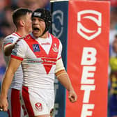 Saints may be third in the table, but they remain favourites to a fifth successive Grand Final win at odds of 13/8.
(Picture shows Jonny Lomax celebrating a try against Warrington).