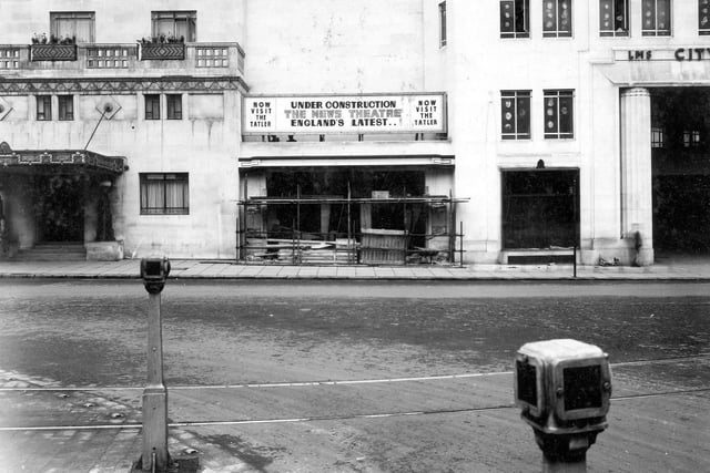 The entrance to the News Theatre on City Square which was under construction in July 1938.