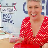 Karen on stage at The Great British Food Festival.