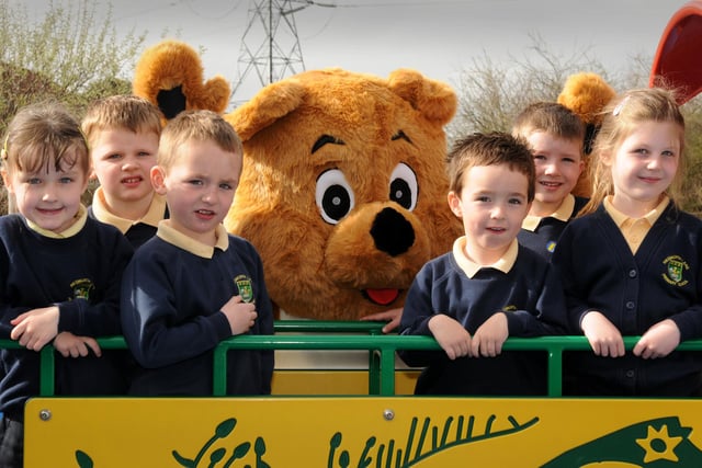 Hedworth Lane Primary School pupils met St Clares Hospice's new mascot in 2011.