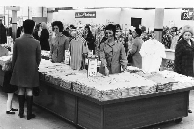 Inside Marks & Spencers in March 1971.