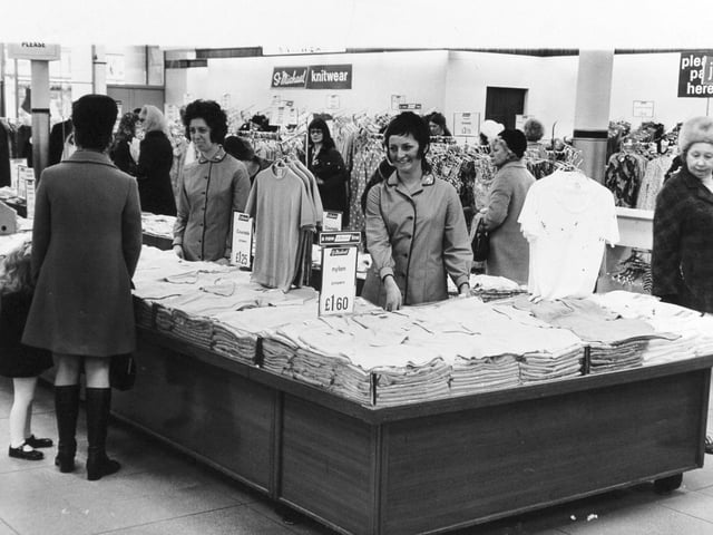 Inside Marks & Spencers in March 1971.