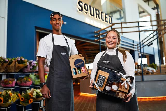 Sourced Market - an all-day food marketplace - at the brand new Leeds Skelton Motorway Services, opened by Extra MSA Group, at Junction 45 off the M1.