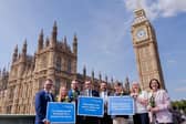 Researchers, people affected by cancer, charity representatives and supporting politicians gathered to 'Stand with Yorkshire'