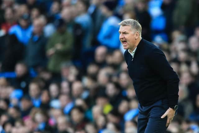 WARY: Leicester City boss Dean Smith of his Foxes side taking steps to combat the atmosphere against Leeds United at Elland Road.
Photo by LINDSEY PARNABY/AFP via Getty Images.