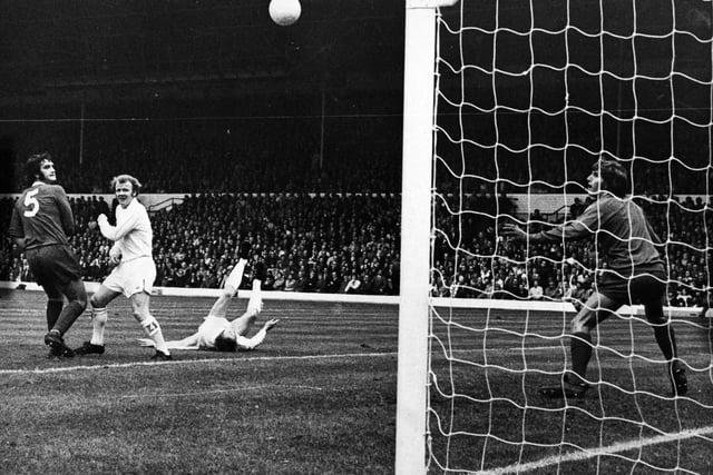 'A goal in a million' according to Liverpool manager Bill Shankly after Mick Jones puts Leeds United ahead at Elland Road with a superb overhead kick, leaving goalkeeper Ray Clemence helpless. The Reds won the Division 1 clash 2-1.