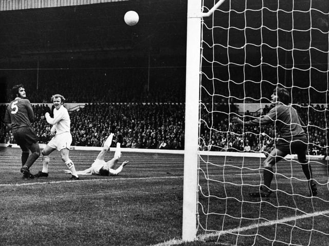 'A goal in a million' according to Liverpool manager Bill Shankly after Mick Jones puts Leeds United ahead at Elland Road with a superb overhead kick, leaving goalkeeper Ray Clemence helpless. The Reds won the Division 1 clash 2-1.