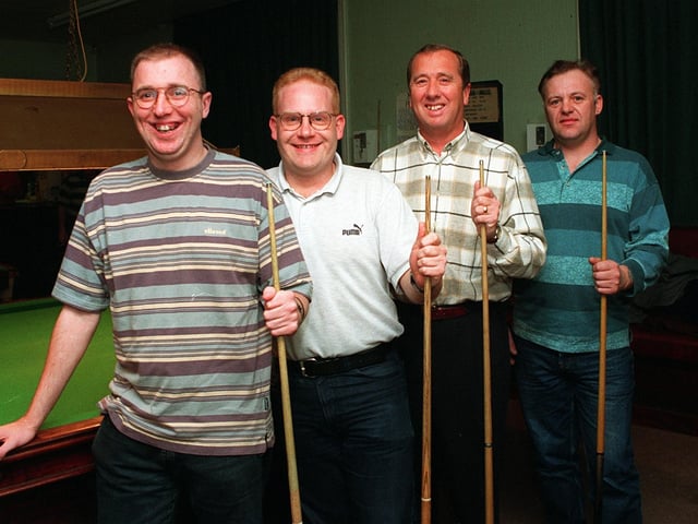 Morley 'D' snooker team pictured in November 1998. From left, are Darren Fleming, Mark Armitage, John Winn and Simon Frere.