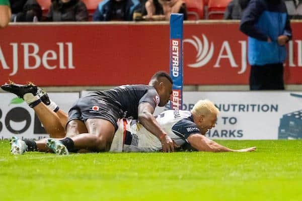Ryan Hall was a try scorer in England's win over Fiji but won't feature against Samoa. Picture by Allan McKenzie/SWpix.com.