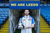 World darts champion Luke Humphries took the Premier League trophy to Elland Road ahead of Thursday night's  event at FD Arena. Picture by Dan Richardson/Leeds United/PDC