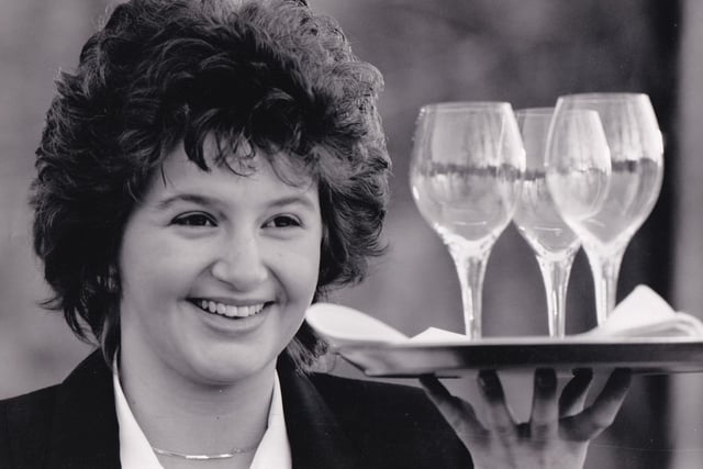 Young Harrogate waitress Sylvia Robinson was serving a meal which could lead to stardom in February 1990. The 19-year-old, who worked at the Majestic Hotel, was competing in the regional finals of the Young Chef and Young Waiter of the Year contest.