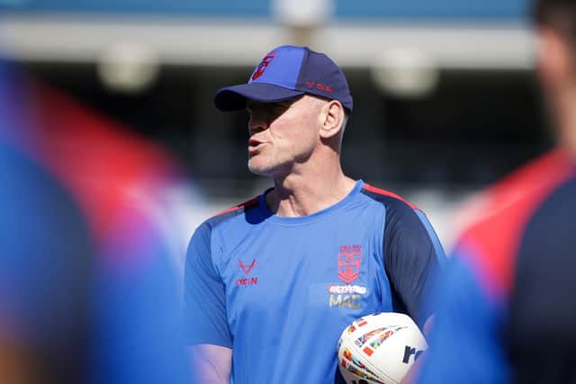 England coach Brian McDermott, pictured, has named Mikey Lewis among his substitutes for Friday's game against Papua New Guinea. Picture by Anita Reca/SWpix.com.