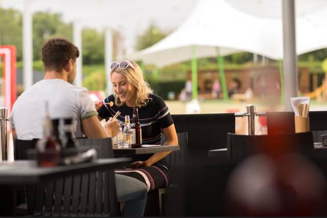 Wagamama is one of many White Rose Shopping Centre restaurants offering outdoor dining