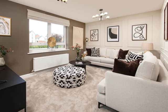 B&DWYW - The living room in the Morseby style show home at Affinity
