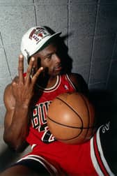 Michael Jordan of the Chicago Bulls celebrates winning the NBA Championship after Game Six of the 1993 NBA Finals (Photo: Andrew D. Bernstein/NBAE via Getty Images)