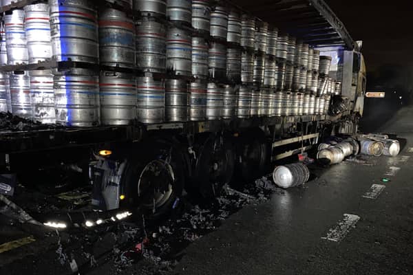 The A64 was closed in both directions on Wednesday evening following a lorry fire. Photo: National Highways