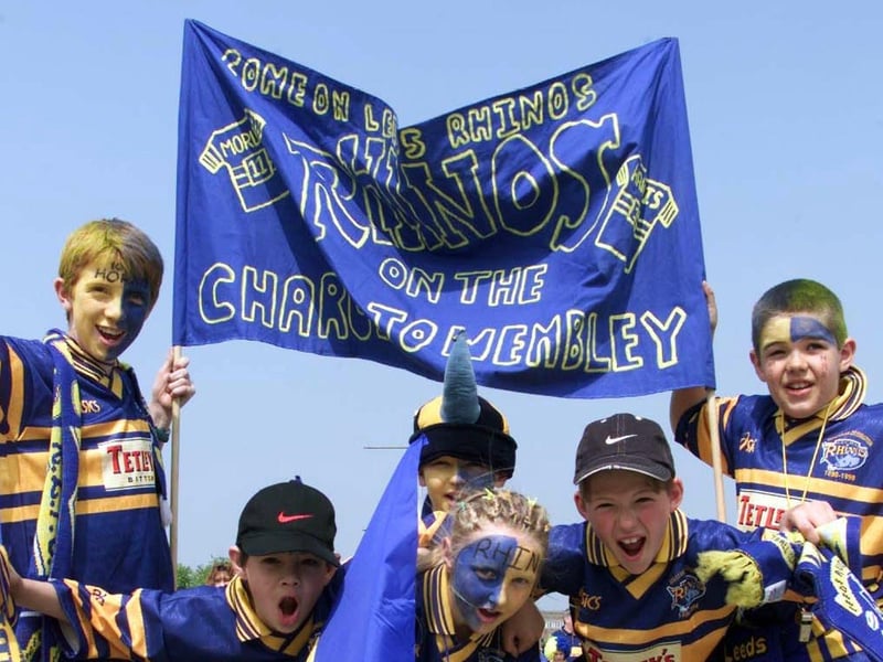 Young Rhinos fans outside Wembley stadium before the game.