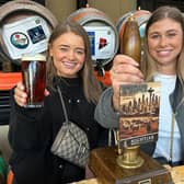 (L-R) Morley Glass’s Charlotte Gilbert, Marketing Assistant, with Beth Mackay, Office Administrator, at a previous North Leeds Charity Beer Festival.