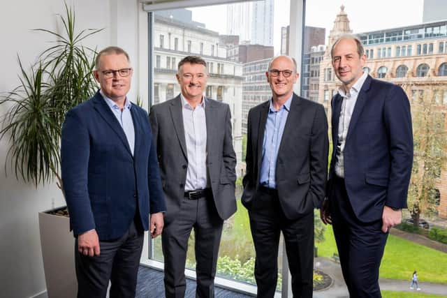 Neil Lloyd, CEO Lawfront, Simon Wallwork and Chris Bishop from Slater Heelis, Axel Koelsh, CO