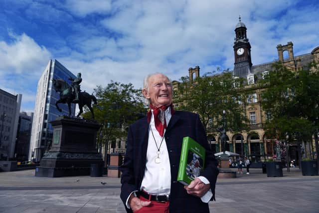 Yorkshire businessman Paul Spencer-Schofield, who has written a biography about his colourful career. Pictured in City Square, Leeds.