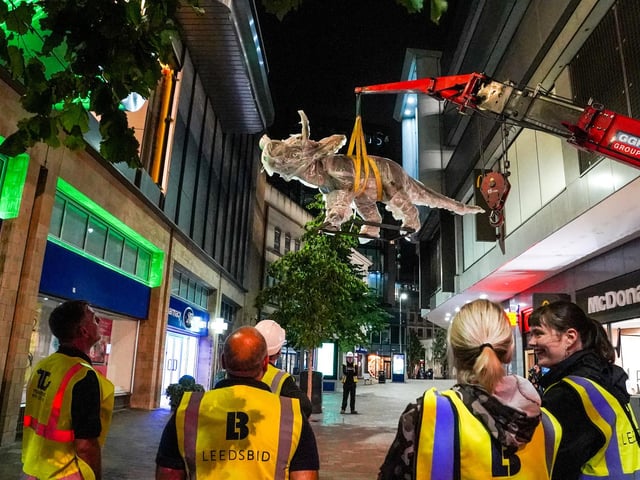 A team of dedicated dino engineers worked through the night to assemble the spectacular super-sized predators