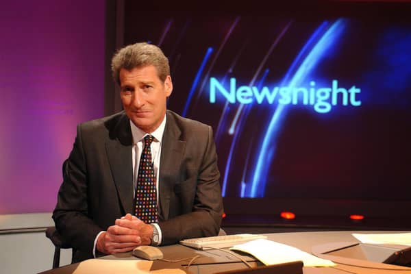 Jeremy Paxman pictured on the BBC Newsnight set in 2002. The Leeds-born broadcaster has been diagnosed with Parkinson's disease.