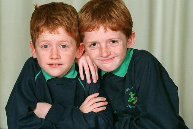 Mark and Andrew Kelly, aged 8.