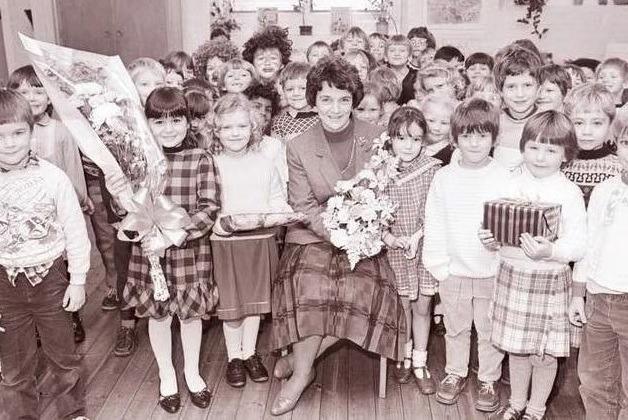 December 1984 - Mrs Mollie Firth retires from South Ossett School.