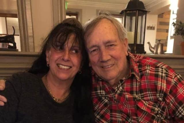 Other co-founder Toni Mella Sweeney is pictured with Colinton Sanderson, who has been preparing his funeral and continuing the operations of Helping Hands UK.