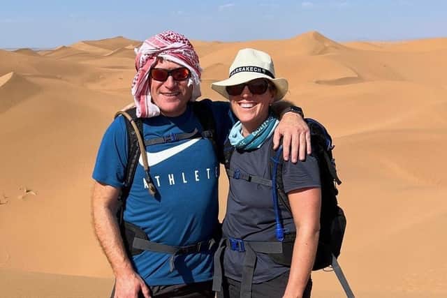Donna and Jonjo Sanderson on the 100km trek across the Sahara Desert1