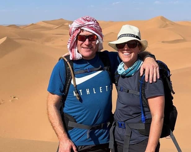 Donna and Jonjo Sanderson on the 100km trek across the Sahara Desert1