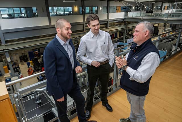 Dr Rob Ward, Davoid Wilkinson and David Richards MBE