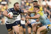 Matt Lodge on the ball for North Queensland Cowboys against Gold Coast Titans in March. Picture by Ian Hitchcock/Getty Images.