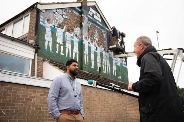 Hisense UK head of marketing Arun Bhatoye interviewed about the United at Home mural commissioned to welcome fans back to the ground
