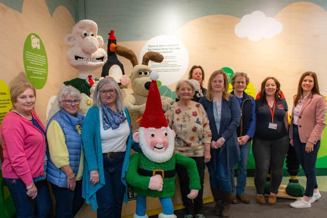 Wensleydale Creamery unveils latest piece of Wallace & Gromit fan-art from the Hawes Yarn Bombers