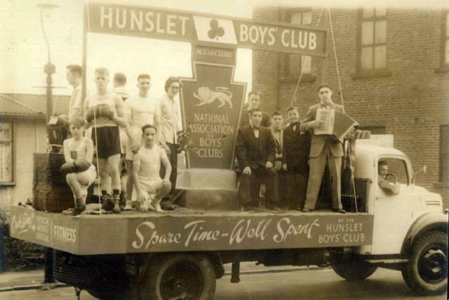 The Hunslet Boys Club on a Festival of Britain procession float.