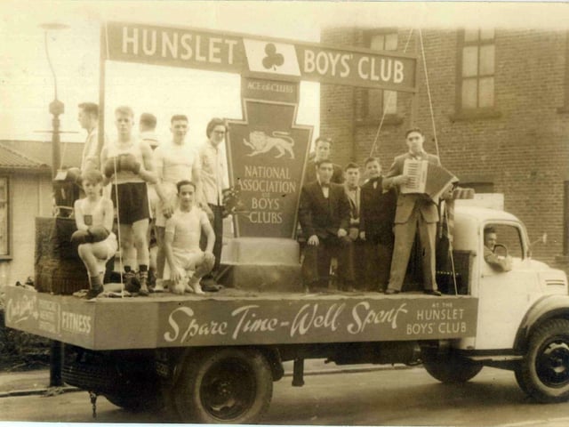 The Hunslet Boys Club on a Festival of Britain procession float.