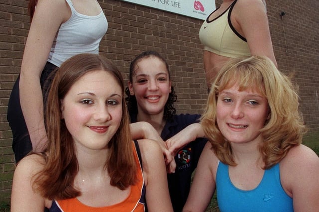 Intake High School reopened as an Arts College in January 1999. Pictured, from left, are pupils Gina McPhail, Lindsay Pickles, Samantha Pierre, Tara Marie Dean and Leanne Knowles.