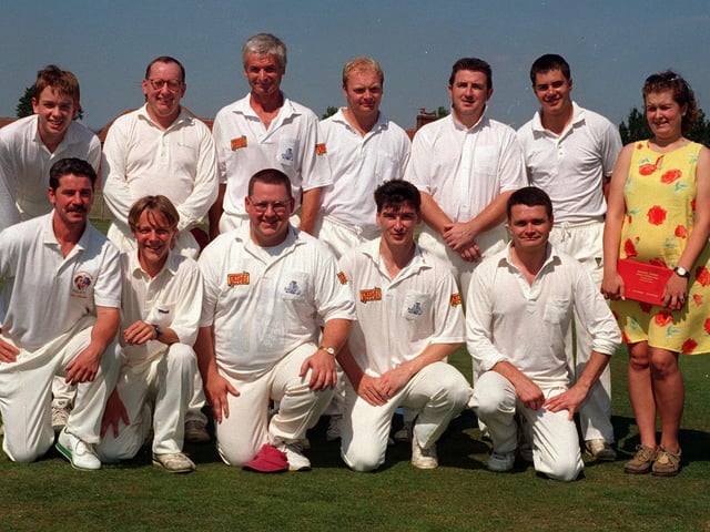 Featherstone Town CC, who played in Division 1 of the Pontefract League, pictured in August 1997. Back row, from left, are James Willstrop, Rob Jolley, Ronnie Davies, David Hiorns, Tony Nicholson, Robin Vaughan and Lindsey Rice (scorer). Front row, from left, are Anthony Towler, Craig Smith, Robin Sharpe, (captain) Stuart Murray and Tony Gale.