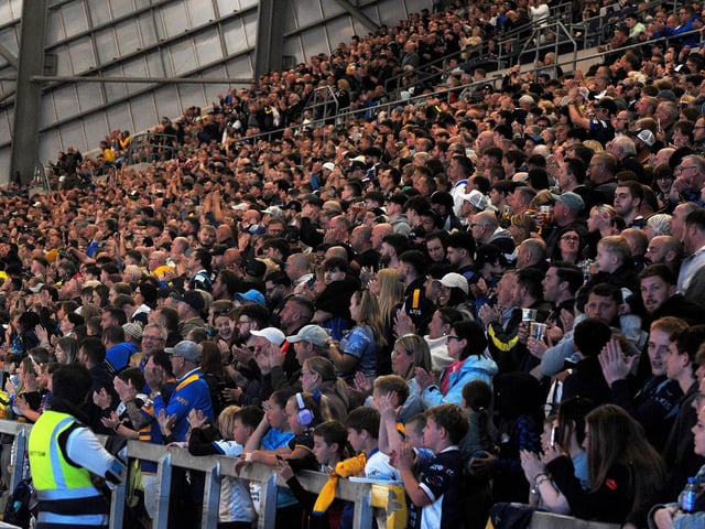Headingley's South Stand was packed for Leeds Rhinos' final game of the regular Super League season, against Hull FC.