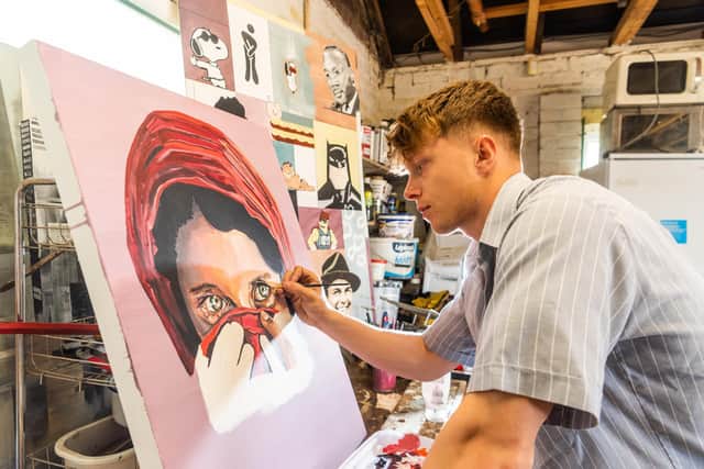 Oliver Appleyard, 21, started painting again during lockdown having previously become disillusioned with it in his later years at school. Picture: James Hardisty