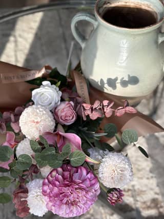Best & Bloom Artificial Flowers with a Vintage Vase