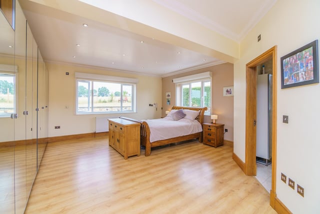 Four bedrooms have their own en suite bathrooms, and the fifth double bedroom is located close to a swish fully-tiled house bathroom with a jet bath and shower.